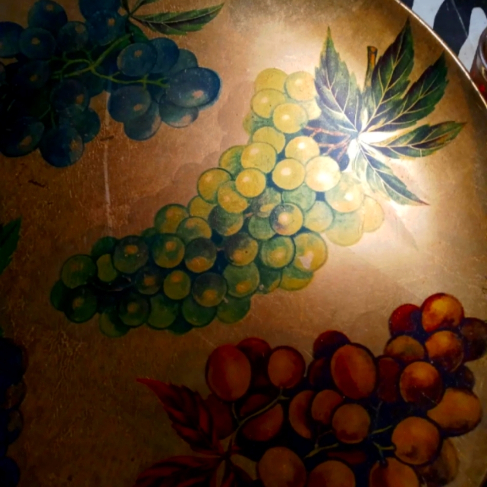 Large Lacquered Serving Tray, Vintage